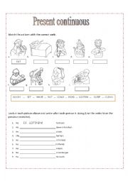 English Worksheet: Present continuous