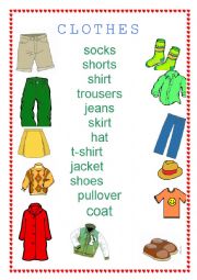 clothes - ESL worksheet by carllita