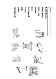 English Worksheet: At the playground