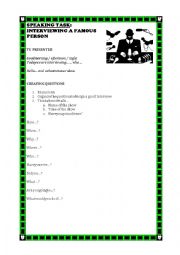 English Worksheet: SPEAKING: INTERVIEWING