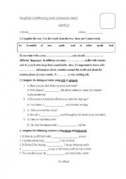 English Worksheet: grammar & vocabulary 