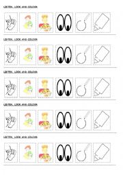 English Worksheet: Classroom language and colours