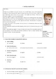 English Worksheet: 6th form written test