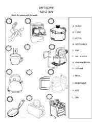 English Worksheet: My Home - Kitchen