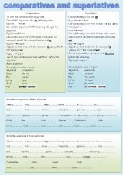 English Worksheet: comparatives and superlatives 