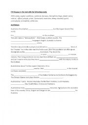 English Worksheet: Gap Text Australia