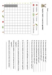 English Worksheet: Vegetable Graph