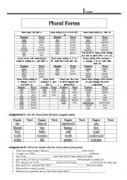English Worksheet: Plural Forms 