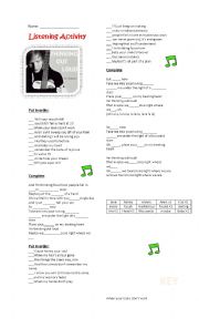 THINKING OUT LOUD this is a listening activity for my intermediate students (KEY INCLUDED). Hope you like it. XOXO