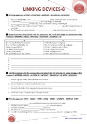 English Worksheet: LINKING DEVICES 8