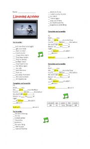 English Worksheet: STOLEN DANCE this is a listening activity for my intermediate students (KEY INCLUDED). Hope you like it. XOXO