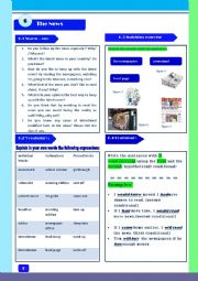 English Worksheet: The News- Speaking + Vocabulary + Grammar