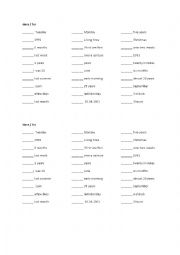 English Worksheet: since/for 
