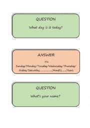 English Worksheet: Speaking cards