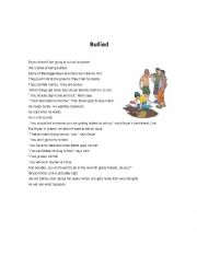 English Worksheet: Bullied