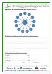 English Worksheet: transport - camping 