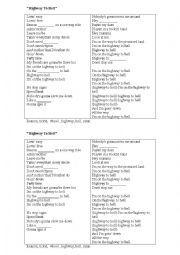 English Worksheet: Song: Highway to hell