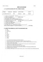 English Worksheet: A1 Vocabulary Quiz2