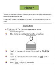 English Worksheet: Hero - A Voice of All