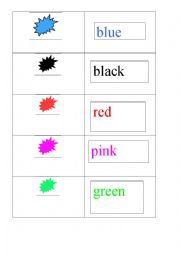 English Worksheet: colours