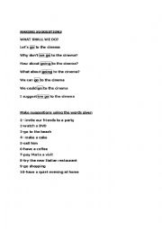 English Worksheet: MAKING SUGGESTIONS