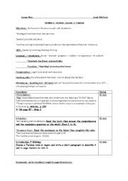 English Worksheet: lesson plan tourism 9th form