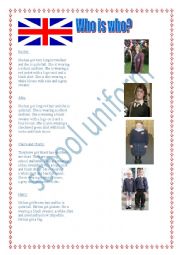 English Worksheet: School uniform