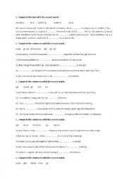 English Worksheet: vocabulary