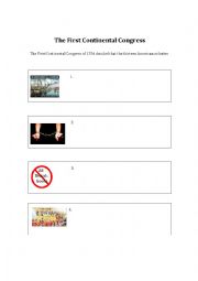 English Worksheet: The First Continental Congress