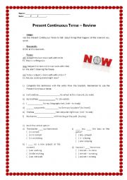 English Worksheet: Present Continuous