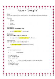 English Worksheet: Future - Going To