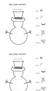 English Worksheet: Draw the Snowman