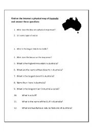 English Worksheet: Physical Geography of Australia