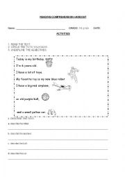 English Worksheet: Describing toys