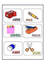 English Worksheet: school objects