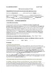 English Worksheet: mid term test correction 9th 