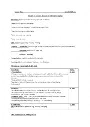 English Worksheet: lesson plan