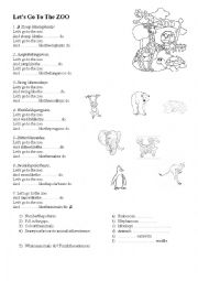 English Worksheet: Lets go to the ZOO