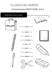 English Worksheet: CLASSROOM OBJECTS