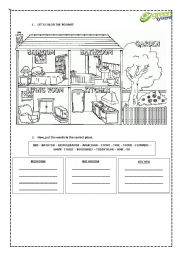 English Worksheet: Rooms Of The House