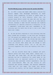 English Worksheet: Biography Exam 9th form(James Barry)