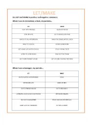 English Worksheet: Let and Make