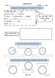 english test - the time