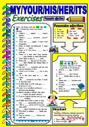 English Worksheet: My / Your / His / Her - Possessive Adjectives