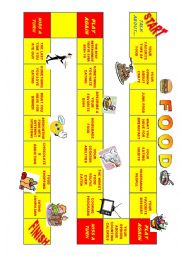 English Worksheet: TALKING ABOUT FOOD - BOARD GAME