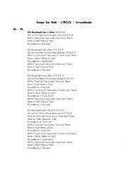 English Worksheet: songs 