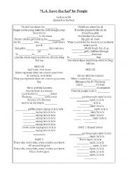 English Worksheet: L.A. Love (La La)