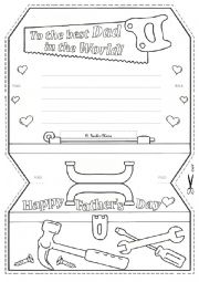 English Worksheet: Fathers  Day  Card