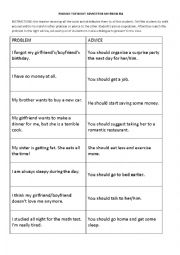 English Worksheet: GIVING ADVICE - USING THE MODAL VERB 