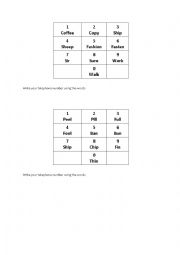 Minimal Pairs Telephone Numbers